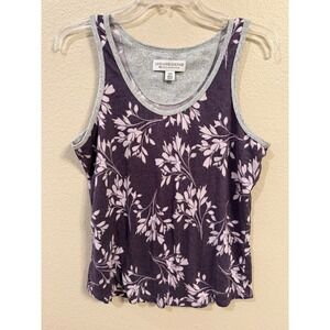 Karen Neuburger Live Love Lounge Tank Top Womens S Purple Floral Excellent Knit